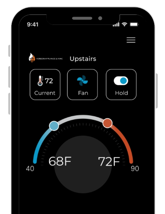 Smart thermostat app on smartphone