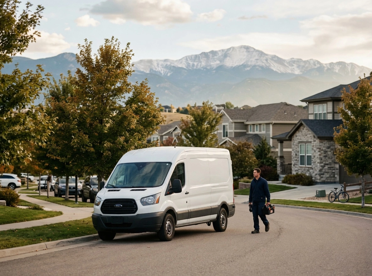 Local Northern Colorado HVAC technician at a home