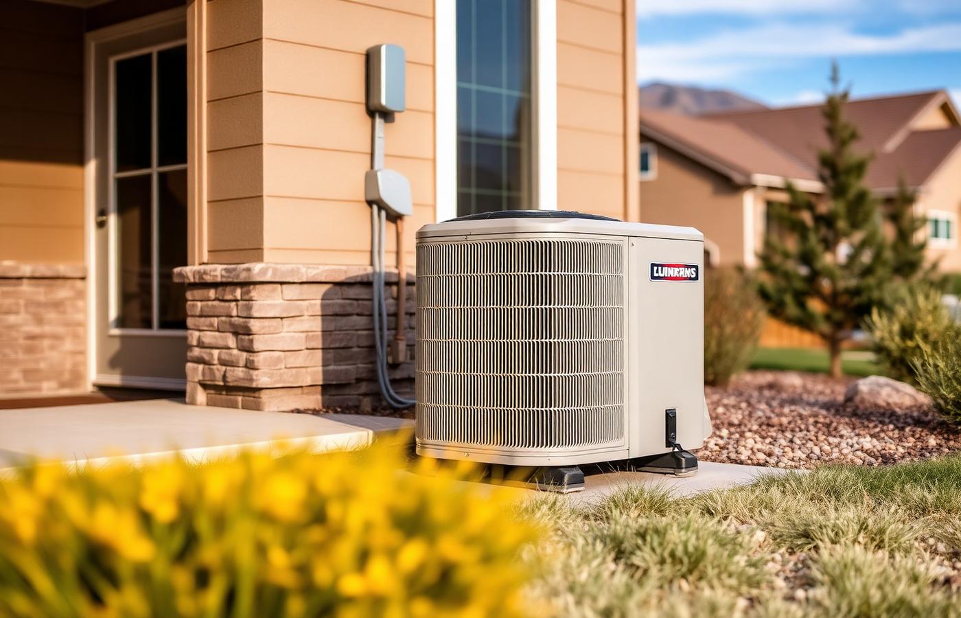 New central air conditioner installed outside a Northern Colorado home